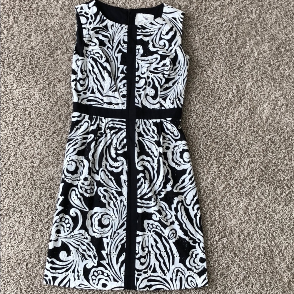 Tabitha size 2. Black and white eyelet